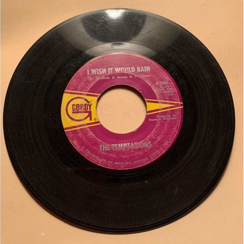 The Temptations 45 RPM Vinyl Record "I Truly Truly Believe" & "I Wish It Would R